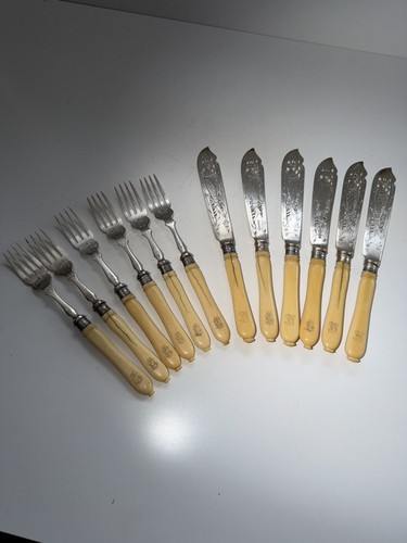 Antikes fischbesteck 6 - antikes,