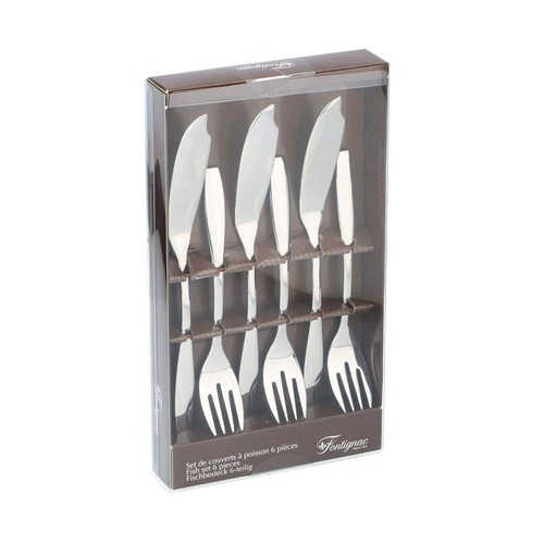 6tlg edelstahl fischbesteck - edelstahl,